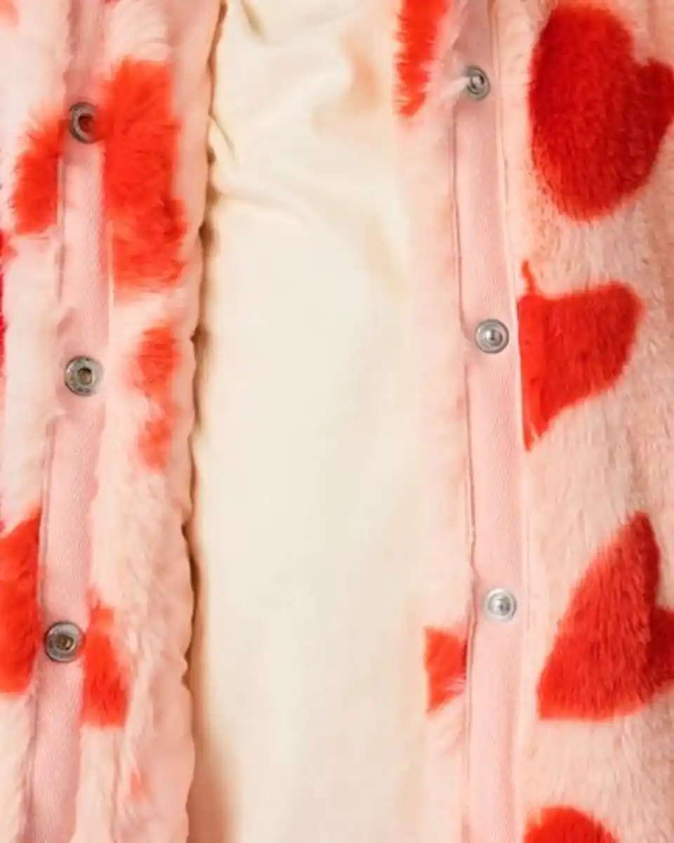 Bild 4 von Kinderjacke, Teddy, Herzen rosa