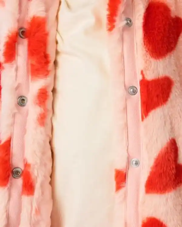 Bild 4 von Kinderjacke, Teddy, Herzen rosa