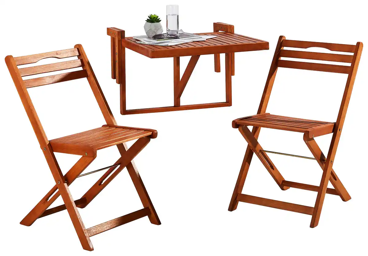 Bild 1 von Balkonset 3-tlg. ca. 60x40x49 cm Holz, Braun