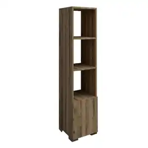 Livetastic Regal Kuzey Bücherregal, Nussbaum, Holzwerkstoff, Holzoptik, 3 Fächer, 31x136x30 cm, stehend, Wohnzimmer, Regale, Bücherregale