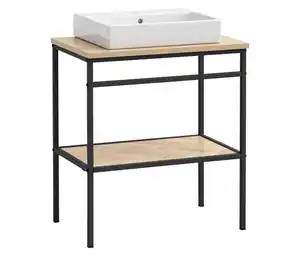 Waschtisch mit Aufsatzbecken »Lorna«, Fischgräte, schwarz