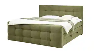 Boxspringbett 200 x 200 cm Bettkasten Chenille grün - IMOLA