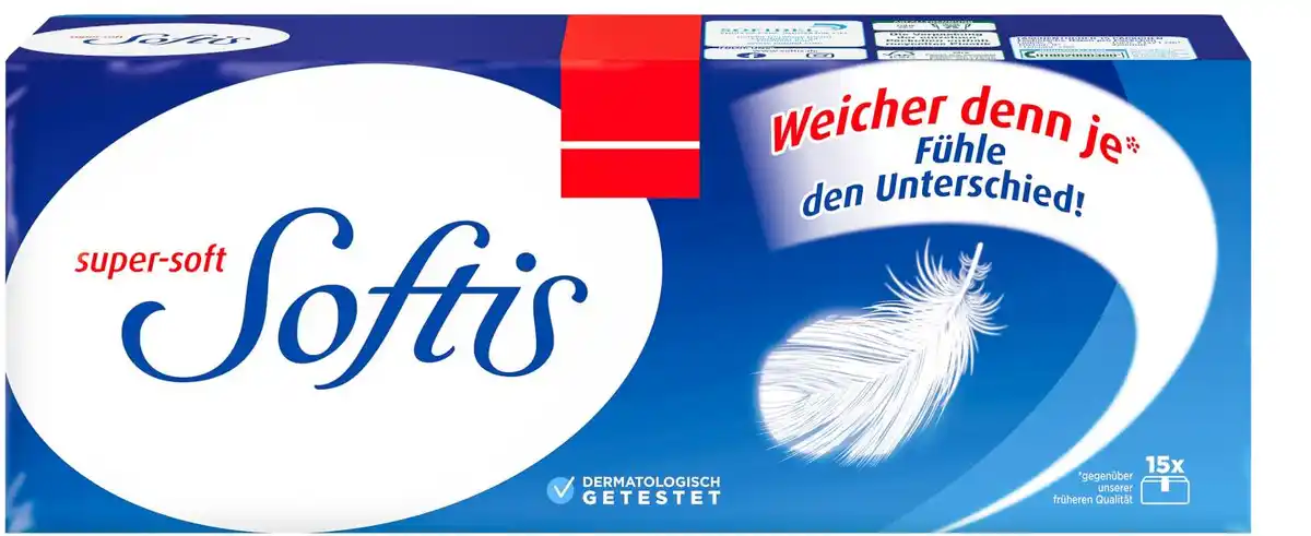 Bild 1 von SOFTIS Taschentücher, 15 x 9-St.-Packg.