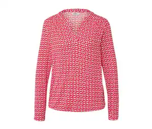 Bedrucktes Blusenshirt, rot