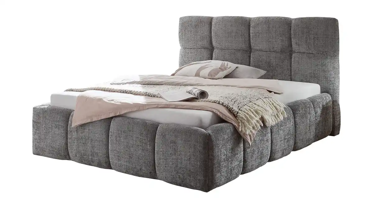 Bild 1 von Polsterbett 180 x 200 cm grau Bettkasten Chenille - SANDRIN