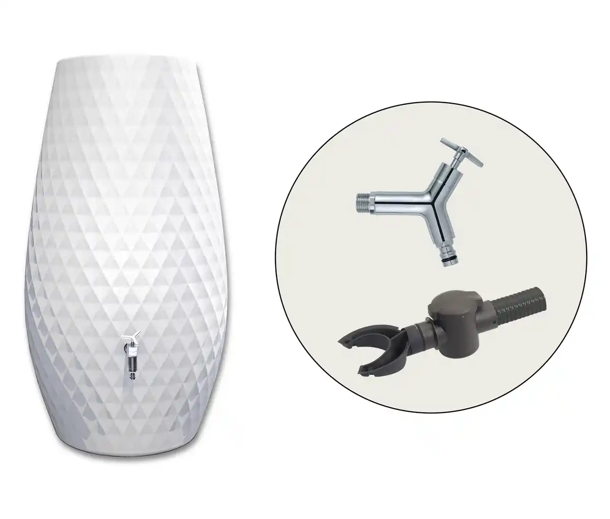 Bild 1 von GARANTIA Triagon 2-in-1-Regenspeicher-Set, 230 l, weiß