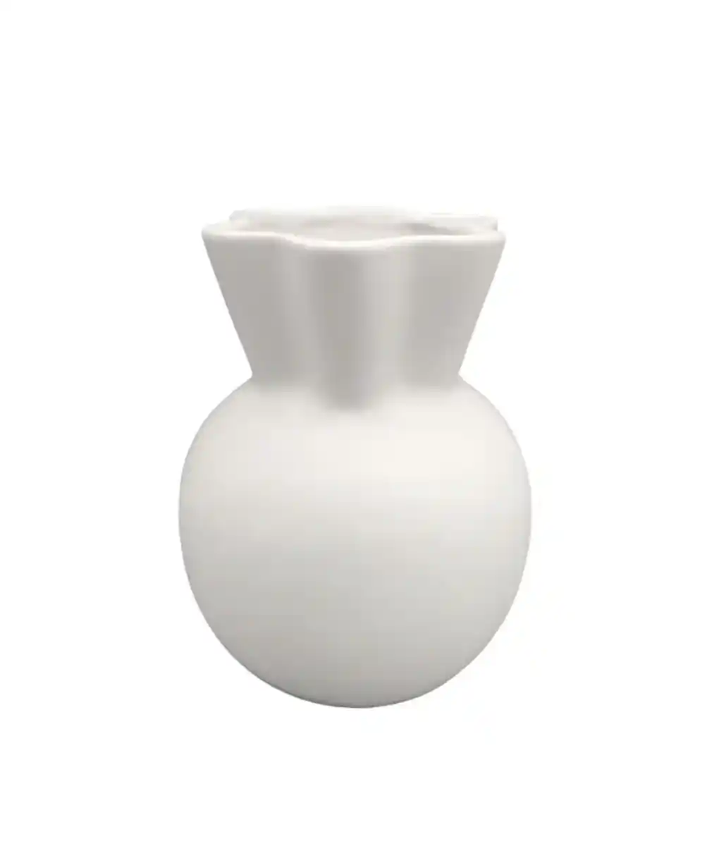 Bild 1 von Keramikvase Wellenrand, weiß
