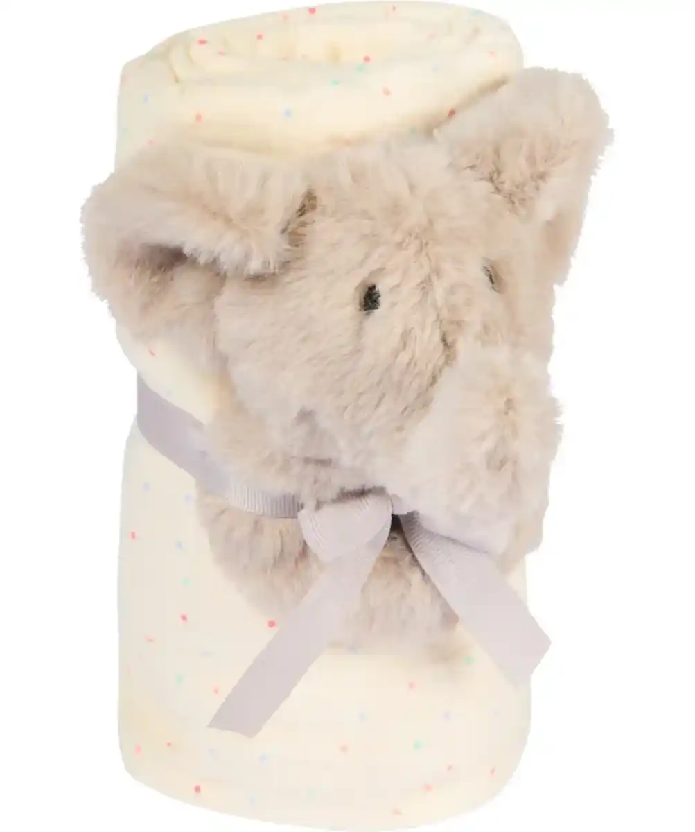 Bild 1 von Mullwindel + Plüschring Elefant, hellgrau