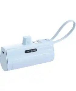 Mini-Powerbank für Android und IOS, hellblau