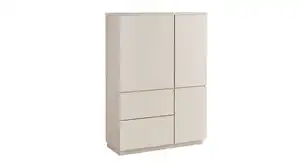 Highboard 3 Türen 2 Schubladen beige 103 cm - VINCE