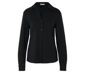 Blusenshirt mit Knopfleiste, schwarz