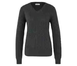 Zopfstrickpullover, grau