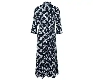 Bedrucktes Hemdblusenkleid, dunkelblau-weiß