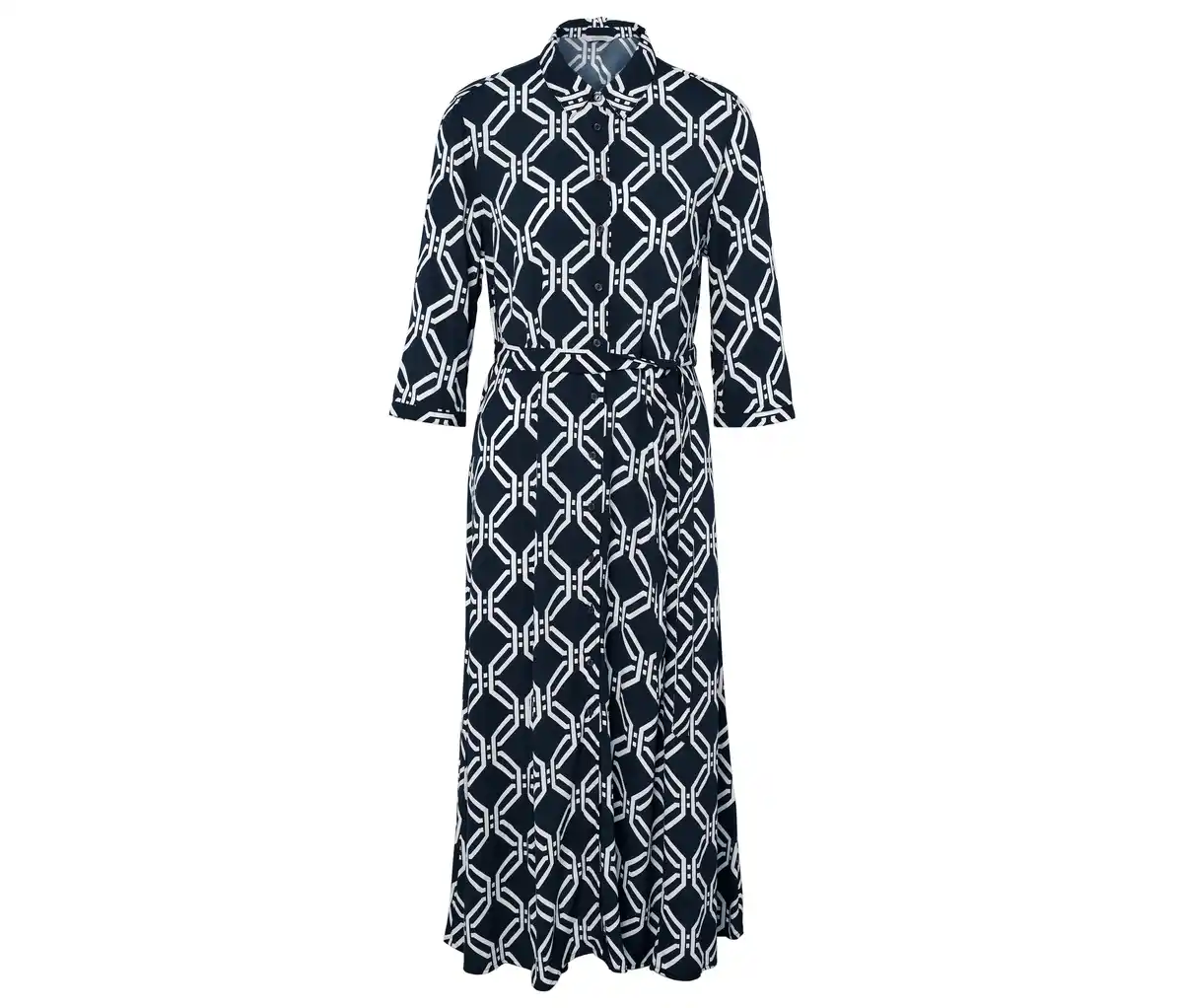 Bild 1 von Bedrucktes Hemdblusenkleid, dunkelblau-weiß