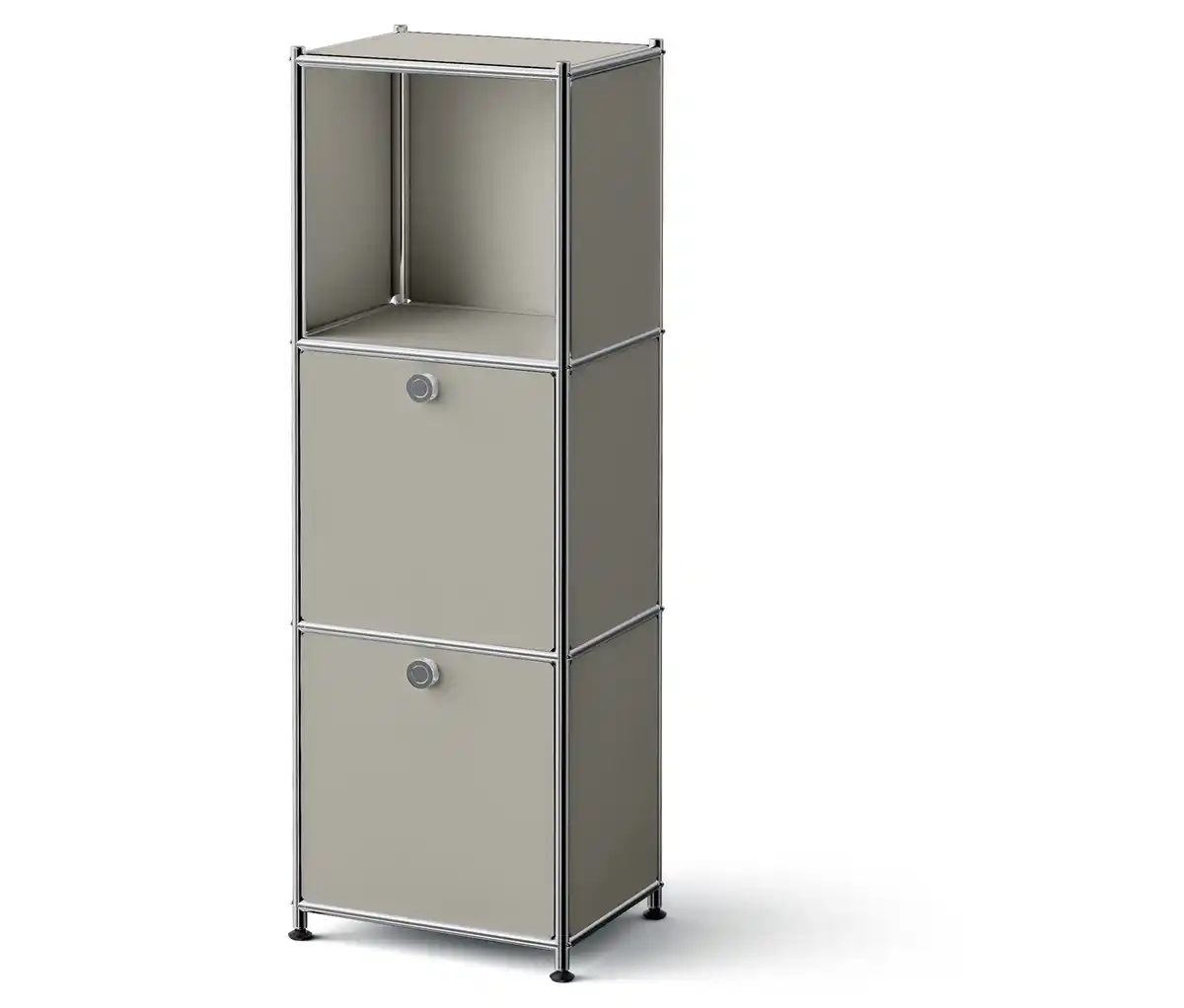 Bild 1 von Kommode »Metall CN3 Slim Line« mit 2 Klappenfächern, hellgrau