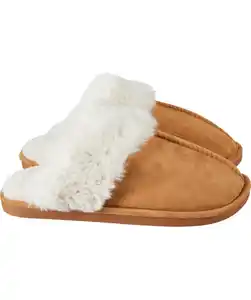 Hausslipper in Wildlederoptik, braun