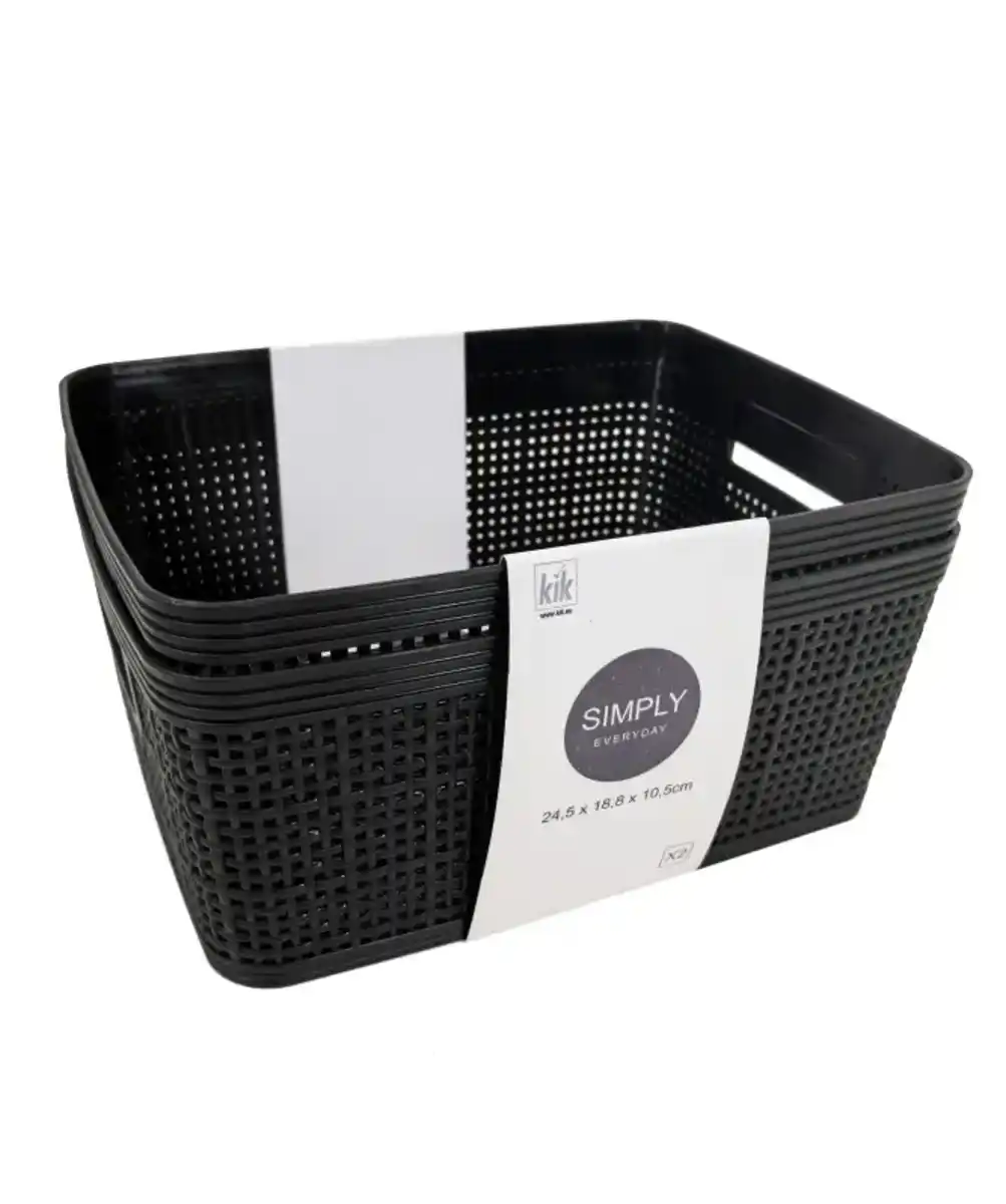Bild 1 von Aufbewahrungskörbe in geflochtener Optik, schwarz