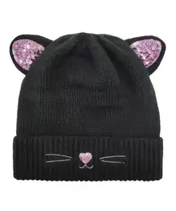 Mütze mit Pailletten, schwarz