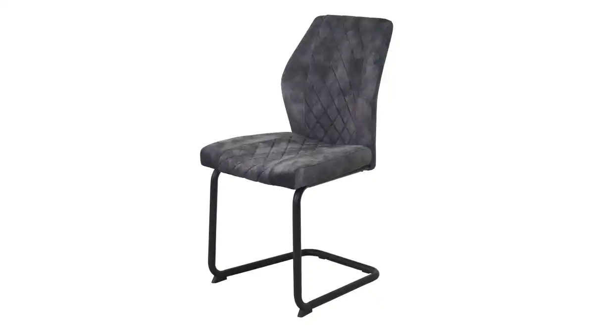 Bild 1 von Schwingstuhl für Esszimmer anthrazit Microfaser Samtvelour - OLDE