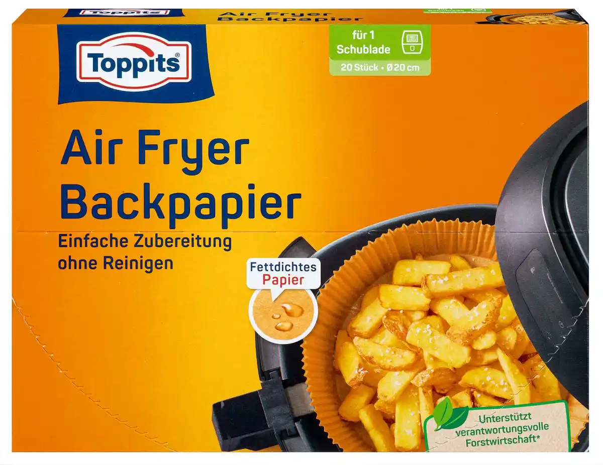 Bild 1 von TOPPITS Airfryer-Backpapier, 20-St.-Packg.