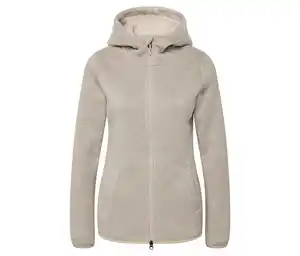 Kapuzen-Strickfleece-Jacke, cremeweiß