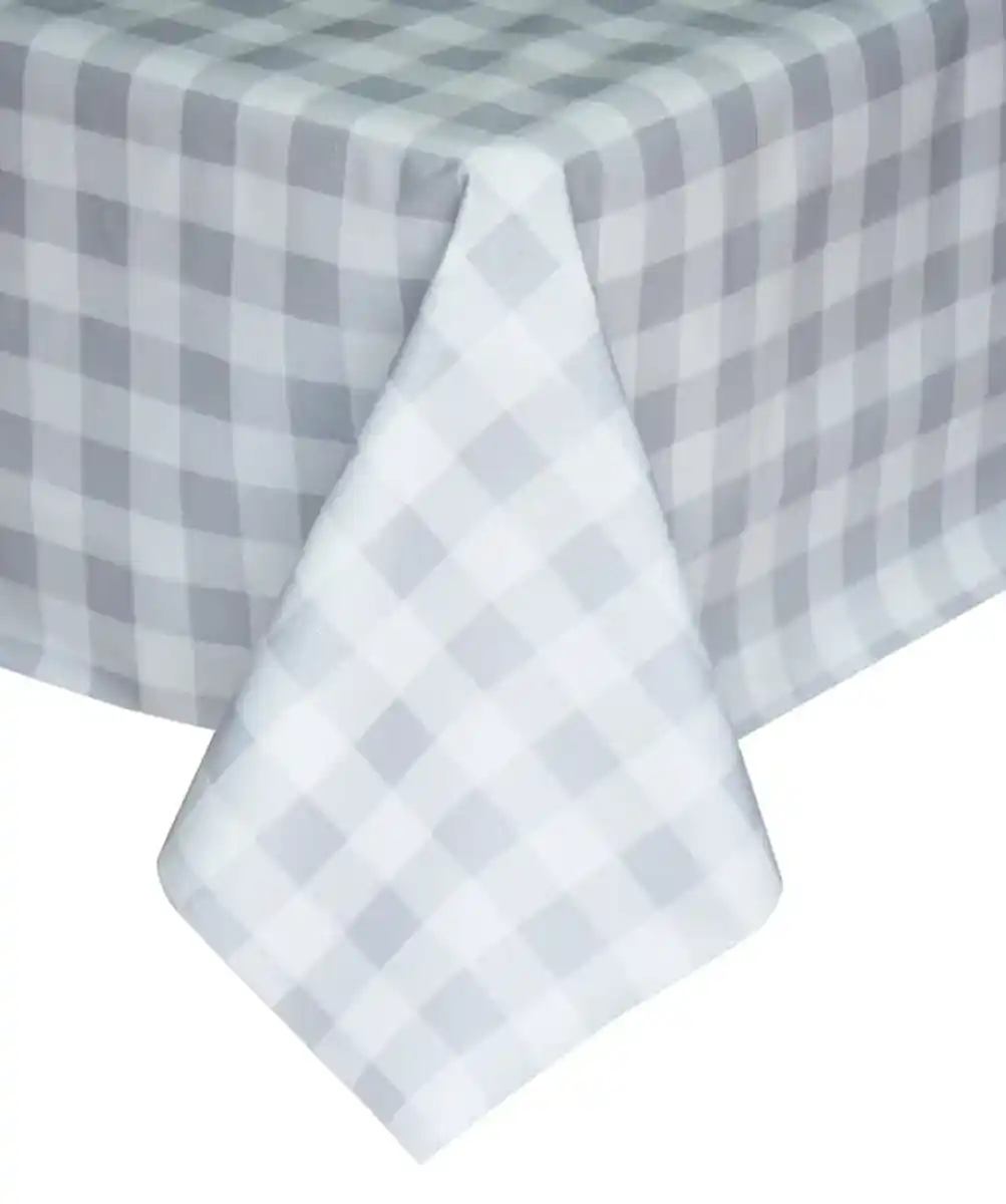 Bild 1 von Abwaschbare Wachstuchtischdecke, grau kariert