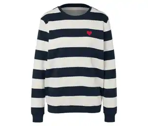 Sweatshirt, dunkelblau-weiß gestreift
