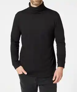 Basic Rollkragenpullover, schwarz
