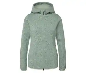 Kapuzen-Strickfleece-Jacke, salbei