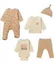 Bild 1 von Newborn Mütze + Strickjacke + Strampler + Body + Hose, haut