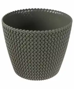 Pflanztopf in Strickoptik, anthrazit