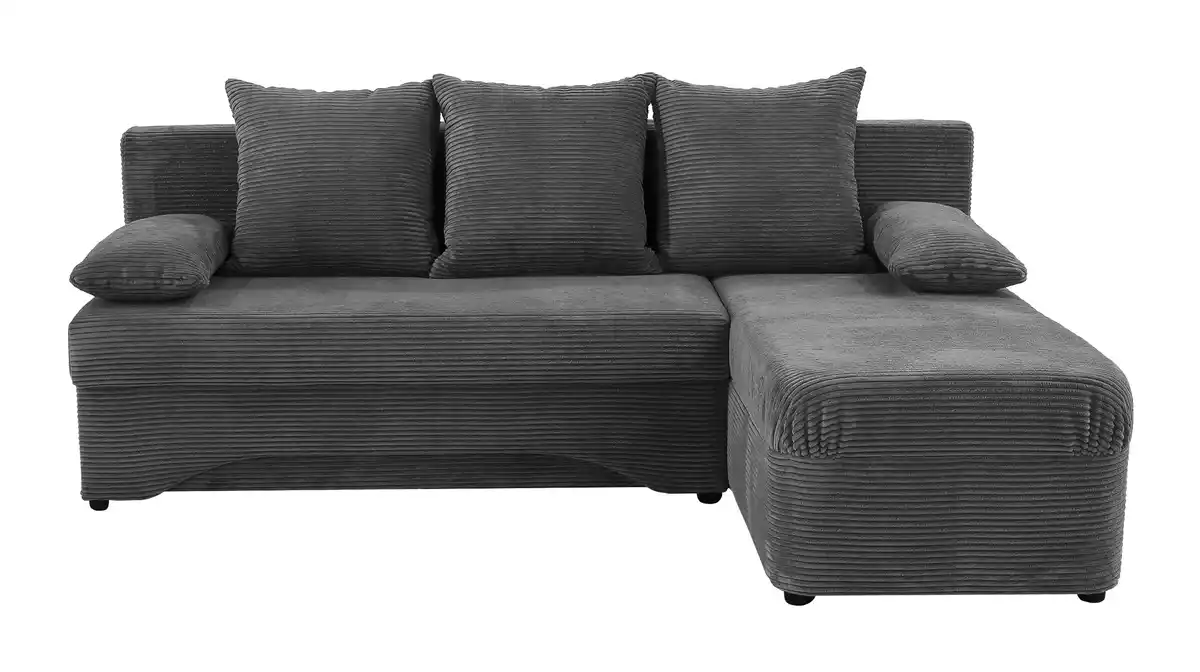 Bild 1 von Ecksofa Cord grau Schlaffunktion Bettkasten 191 x 142 cm - POLARIS