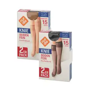 NUR DIE Kniestrümpfe 15 DEN »Seidenfein«, 2 Paar