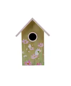 Vogelhaus mit Blumen, rosa