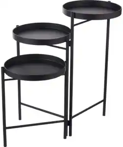 Blumentisch aus Metall, schwarz