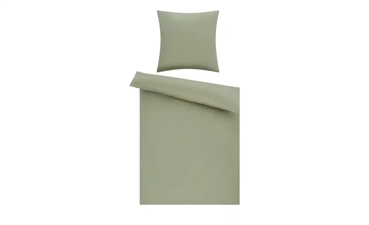 Bild 1 von como Bettwäsche  Uni Satin ¦ grün ¦ Maße (cm): B: 135 Bettwaren > Bettwäsche-Sets > Ganzjahresbettwäsche - Möbel Kraft