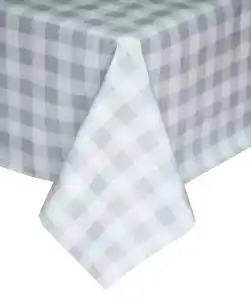Wachstuchtischdecke Frühling, grau kariert