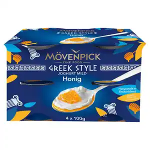 MÖVENPICK Greek Style Joghurt, 4x100 g, Honig