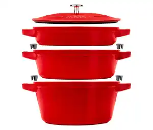 STAUB Gusseisen-Kochtopfset »Stackable«, kirschrot
