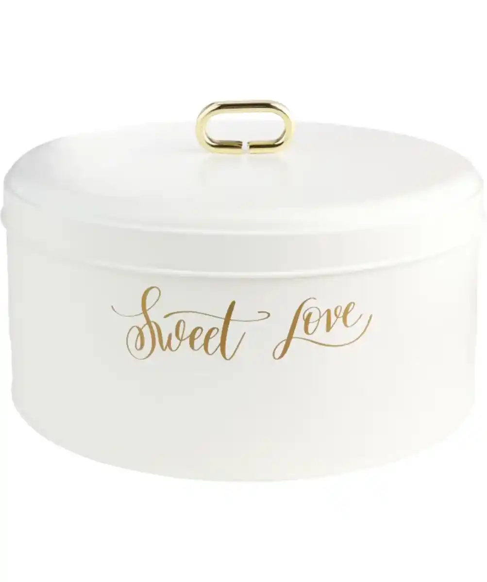 Bild 1 von Keksdose aus Blech, Weiß/gold