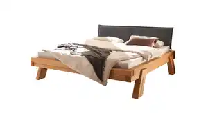 Balkenbett Massivholzbett 180 cm Kiefer geölt gebeizt - BERGTAL SOFT