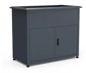 Metall-Hochbeet mit Stauraum