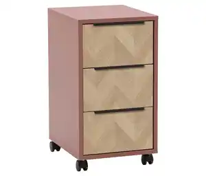 Rollcontainer »Piazza«, mauve/Fischgräten-Dekor