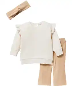 Stirnband + Pullover + Hose, naturfarben