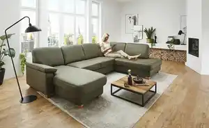 Kollektion Kraft Wohnlandschaft aus Mikrofaser Oliver ¦ grün ¦ Maße (cm): B: 300 H: 85 T: 202.0 Polstermöbel > Sofas > Ledersofas - Möbel Kraft