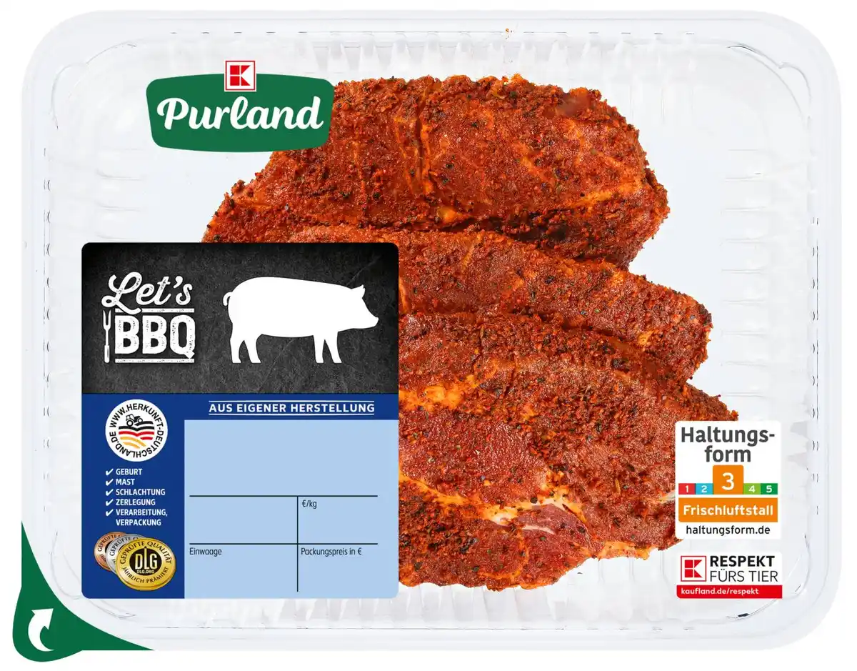 Bild 1 von K-PURLAND Schweinenackensteak Texas Style, kg
