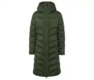 Steppmantel mit Kapuze, dunkelgrün