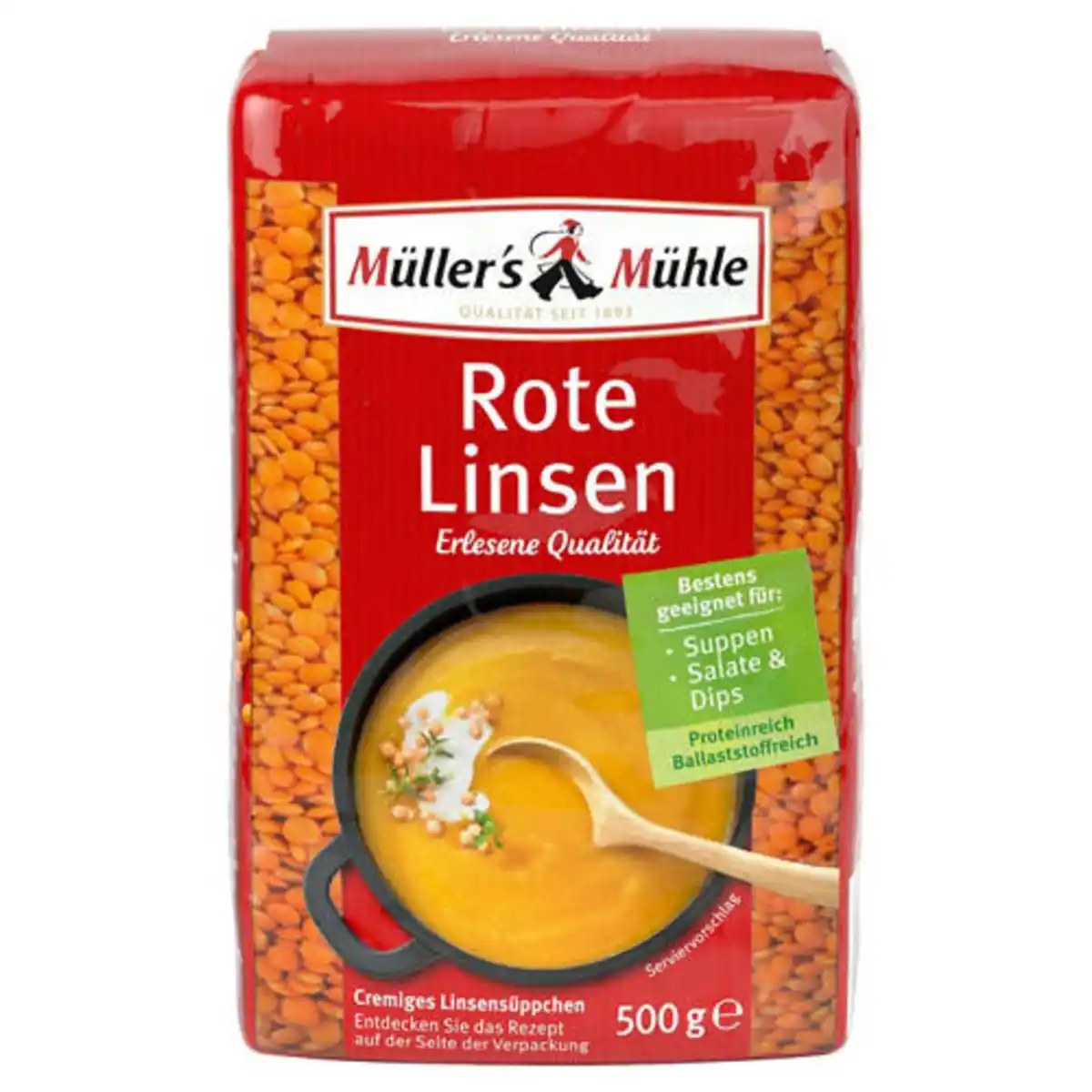 Bild 1 von MÜLLER'S MÜHLE Hülsenfrüchte 500 g, Rote Linse