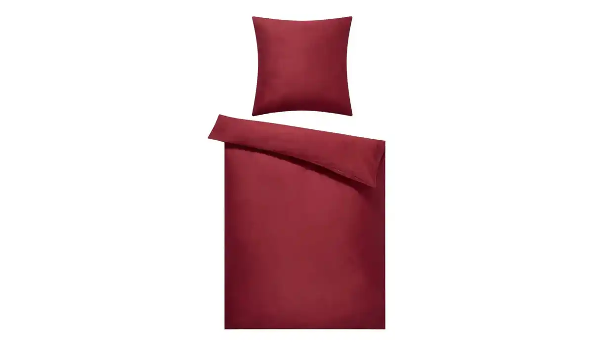 Bild 1 von como Bettwäsche  Uni Satin ¦ rot ¦ Maße (cm): B: 135 Bettwaren > Bettwäsche-Sets > Ganzjahresbettwäsche - Möbel Kraft