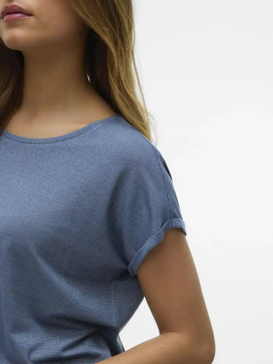 Bild 3 von Vero Moda VMLAVA PLAIN SS TOP L Shirt Blau